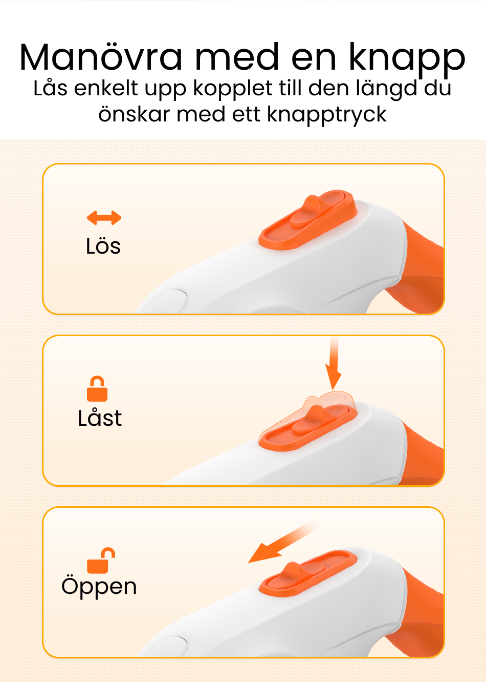 Kontrollknapp för snabb och enkel hantering.